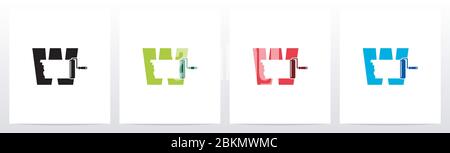 Paint Roller On Letter Logo Design W Stock Vector