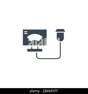 Ultrasound related vector glyph icon. Stock Vector