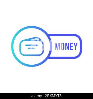 Color Wallet icon isolated on white background. Purse icon. Cash savings symbol. Gradient . Vector Illustration Stock Vector