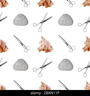 Stone, Paper, Scissors Game Set White Background Isolated Closeup,  Rock-paper-scissors Play, Question & Answer Concept, Choose Stock Image -  Image of open, flat: 181731215