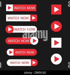 Watch now buttons Stock Vector