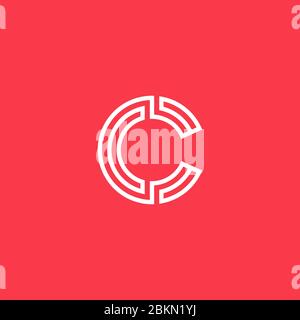 letter C logo. creative line art letter C logo design . clean and modern color . logo vector illustration Stock Vector
