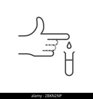 Blood test related vector thin line icon. Stock Vector