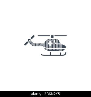 Emergency Helicopter related vector glyph icon. Stock Vector