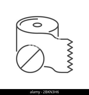 Toilet paper related vector thin line icon. Stock Vector
