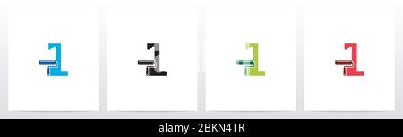 Paint Roller On Letter Logo Design L Stock Vector