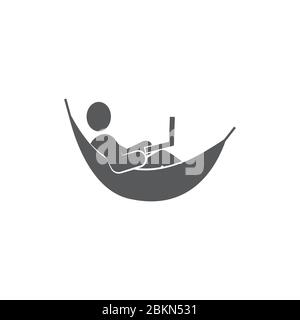 Hammock icon on white background Stock Vector