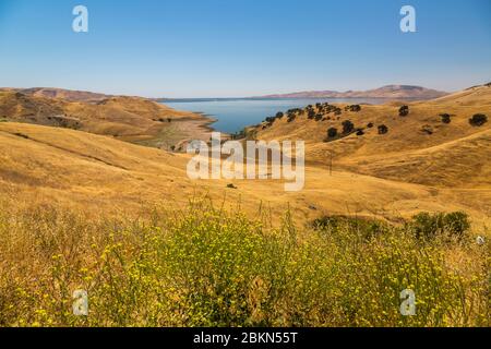 View of landscape near San Luis Reservoir, California, United States of America, North America Stock Photo