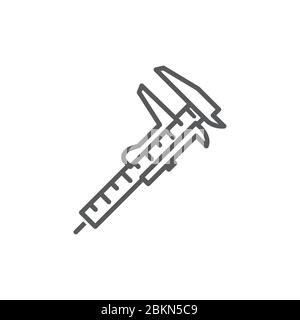 Caliper line icon on white background Stock Vector