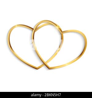 Happy Valentines Day Card with two Hearts. Vector Illustration Stock Vector
