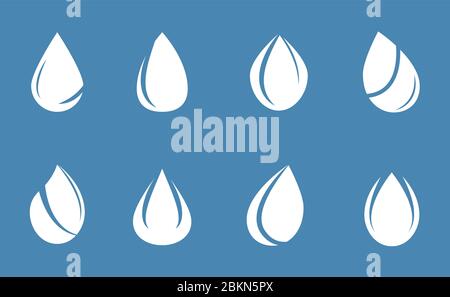 White milk drop set Stock Vector