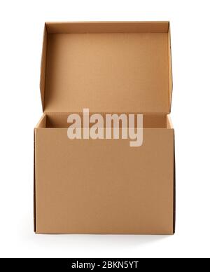 opened cardboard box isolated on white background Stock Photo