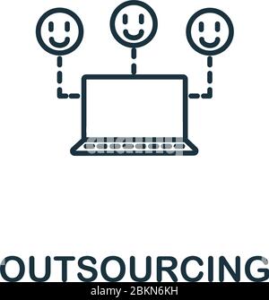 Outsourcing icon from customer service collection. Simple line element Outsourcing symbol for templates, web design and infographics Stock Vector