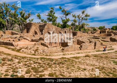 Ancient Pueoblan ruins at Aztec, New Mexico dating back over 700 years. Stock Photo