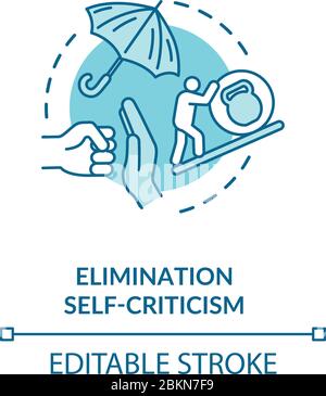 Self criticism elimination concept icon Stock Vector