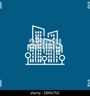 Buildings line icon. Vector illustration Stock Vector