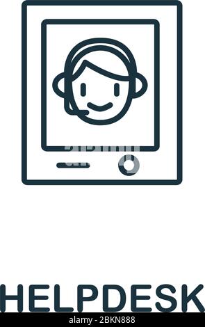 Helpdesk icon from customer service collection. Simple line element Helpdesk symbol for templates, web design and infographics Stock Vector