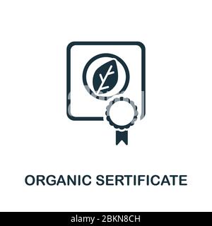 Organic Certificate icon from organic farming collection. Simple line Organic Certificate icon for templates, web design and infographics Stock Vector