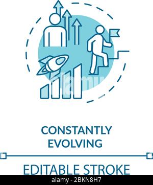 Constant evolving concept icon Stock Vector