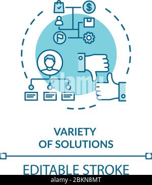 Variety of solutions concept icon Stock Vector