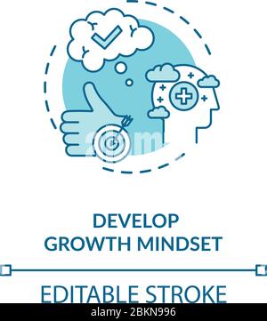 Develop growth mindset concept icon Stock Vector