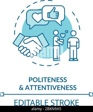 Politeness and attentiveness concept icon Stock Vector