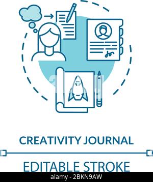 Creativity journal concept icon Stock Vector