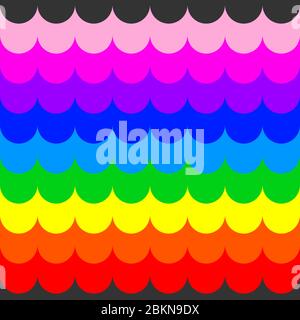 Seamless rainbow pattern, kids wavy background, colorful abstract geometric ornament Stock Vector