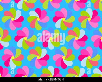 Paper colorful petals seamless pattern. Bright multicolor summer background. Vector illustration Stock Vector