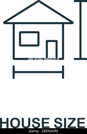 House Size icon. Line style symbol from real estate icon collection. House Size creative element for logo, infographic, ux and ui Stock Vector