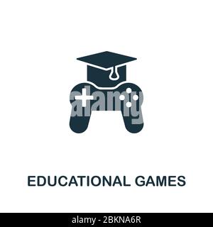 Educational Games icon from video games collection. Simple line Educational Games icon for templates, web design and infographics Stock Vector