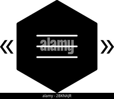Textbox with angle quotes black glyph icon Stock Vector