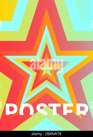 Poster with star, geometric music background, vertical cover for booklet or brochure, vector illustration Stock Vector