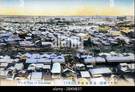 [ 1920s Japan - Yokohama Shortly after the Great Kanto Earthquake ] —   View of Yokohama shortly after the Great Kanto Earthquake (Kanto Daishinsai) of September 1, 1923 (Taisho 12). This is a match with 80107-0060.  20th century vintage postcard. Stock Photo