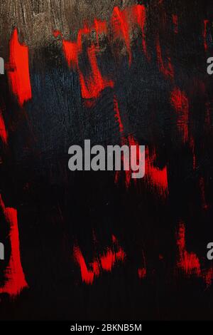 painted red black paint wall texture background Stock Photo