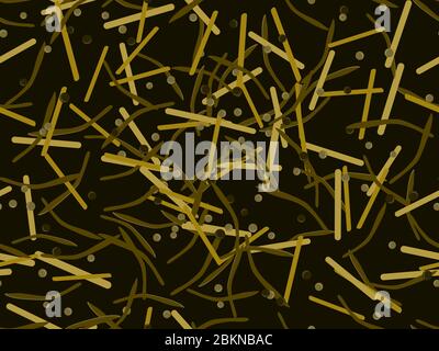 Vegetable seamless pattern with asparagus, pea pods, olives and beans. Organic natural food, vegetarian recipe. Vector illustration Stock Vector