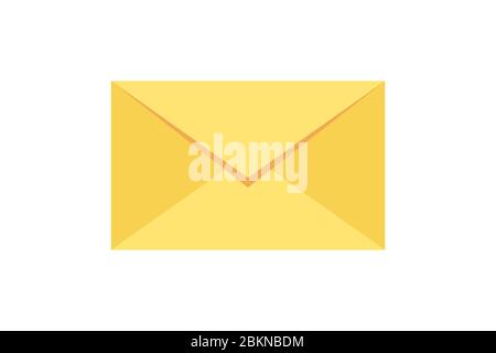 Cartoon yellow envelope on white. Full Isolated Stock Vector