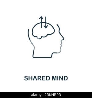 Shared Mind icon from personality collection. Simple line Shared Mind icon for templates, web design and infographics Stock Vector