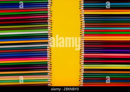 Abstract background from set of color pencils for drawing Stock Photo