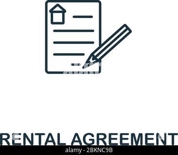 Rental Agreement icon. Line style symbol from real estate icon collection. Rental Agreement creative element for logo, infographic, ux and ui Stock Vector