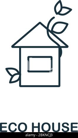 Eco house line and glyph icon real estate vector image Stock Vector ...