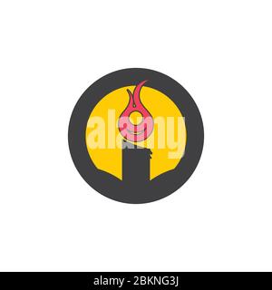 simple candle light logo vector Stock Vector