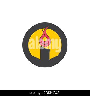 simple candle light logo vector Stock Vector