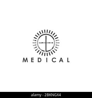 plus shine medical simple geometric logo Stock Vector