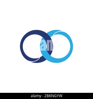 ring linked overlapping logo vector Stock Vector