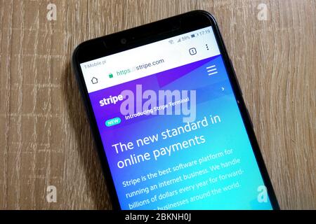 Stripe website (stripe.com) displayed on smartphone Stock Photo