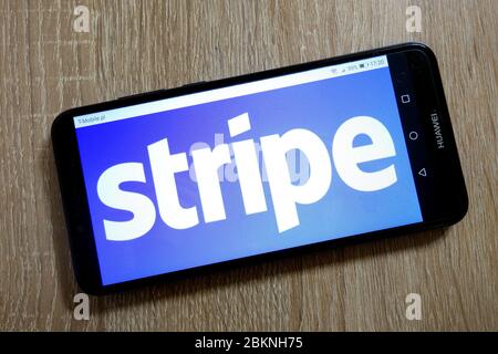 Stripe logo displayed on smartphone Stock Photo