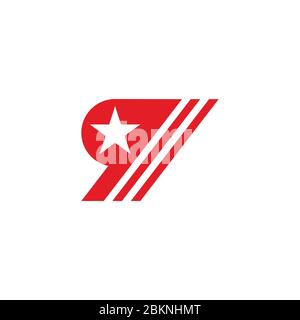 letter q star arrow stripes geometric symbol logo vector Stock Vector