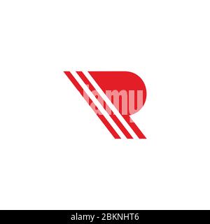 letter p stripes geometric arrow symbol logo vector Stock Vector