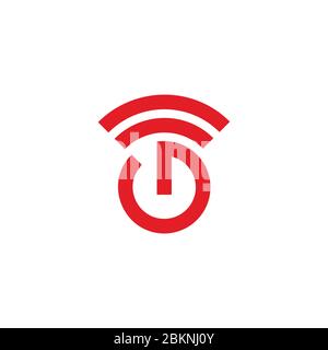 power button simple geometric stripes signal symbol logo vector Stock Vector